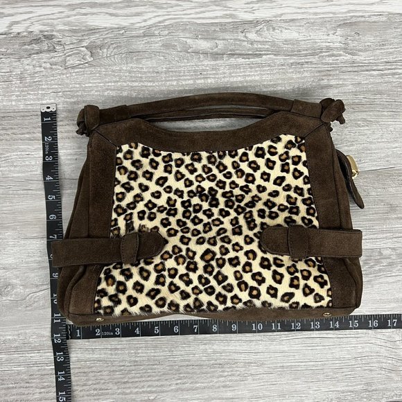 NWT LA GIOE DI TOSCANA Limited Edition Brown Calf Hair Suede Leather Handbag - Picture 12 of 12